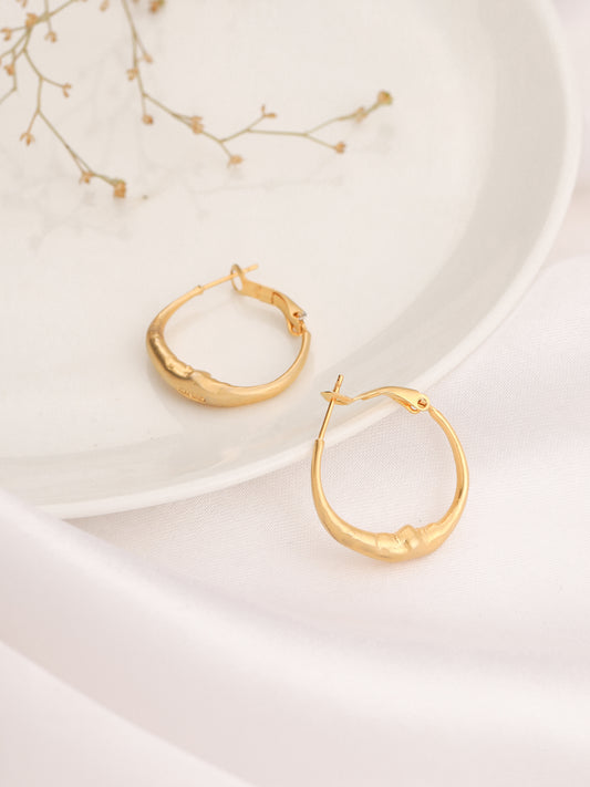Crescent Moon Face Hoops
