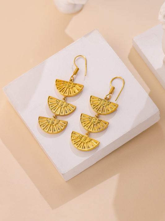 Celestial Sunburst Gold Earrings