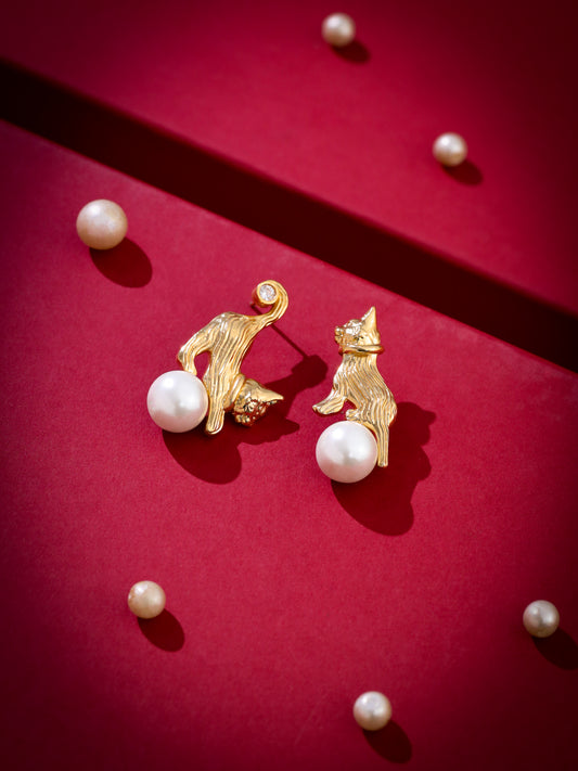 Pearl Paws Earring